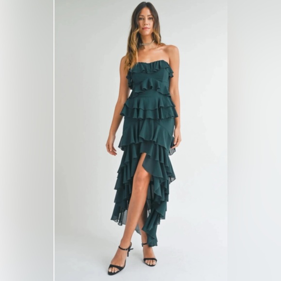 Mable Dresses & Skirts - Mable Strapless Ruffle High-Low Dress